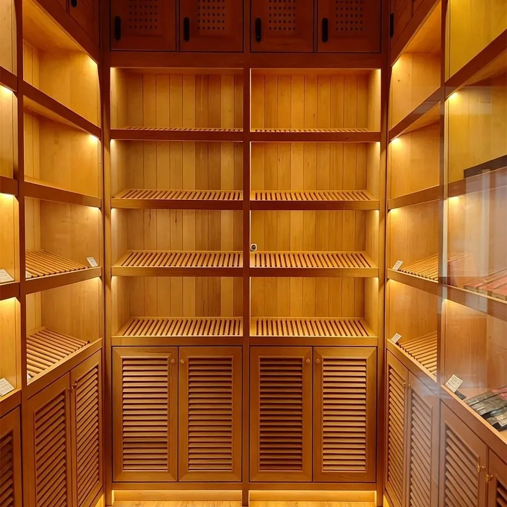 448L Cigar Humidor with Digital Display — interior rack and shelf layout with shelving