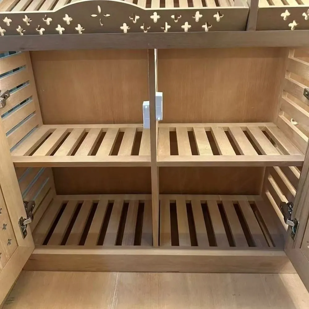 288L Stainless Steel Cigar Cellar Cooler — interior rack and shelf layout with shelving