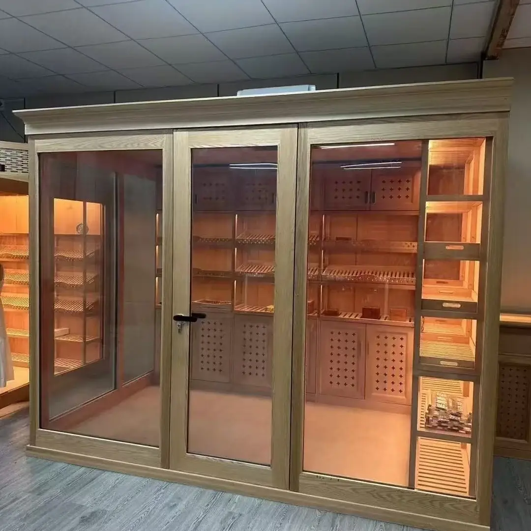 Stepped 1000L Dual-Zone Stainless Wine Cabinet — in-situ view in showroom setting
