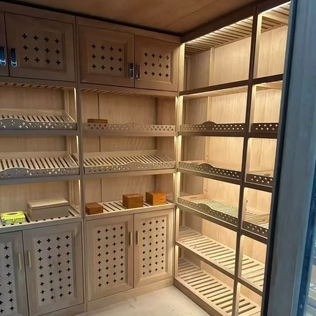 Stepped 1000L Dual-Zone Stainless Wine Cabinet — interior rack and shelf layout