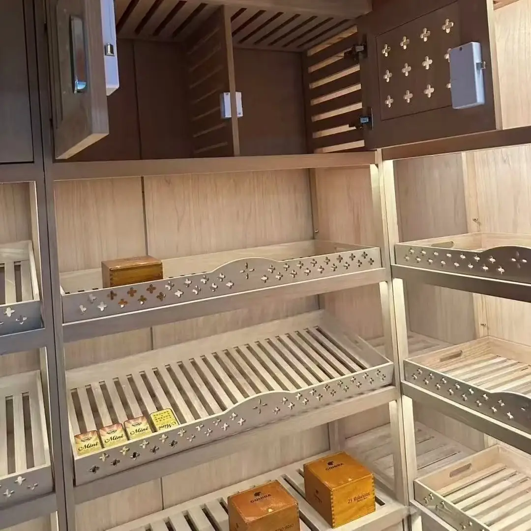 Stepped 1000L Dual-Zone Stainless Wine Cabinet — interior layout with shelving