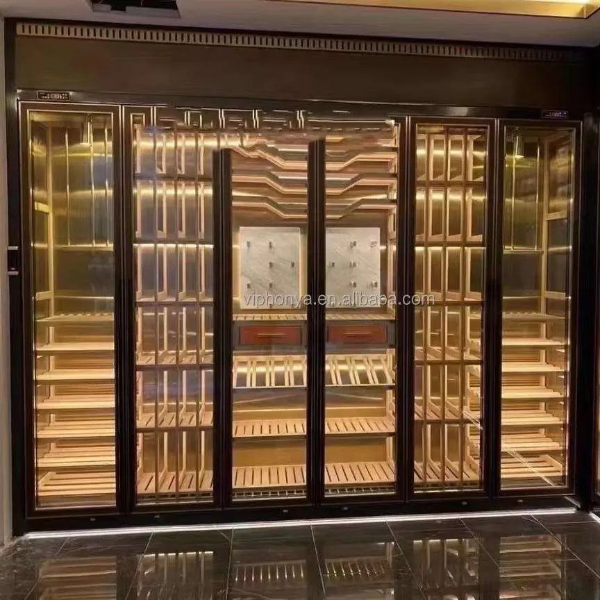 Stainless Steel Wine Display Cabinet, Glass Door — alternate angle