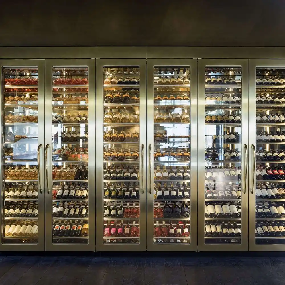 Stainless Steel Bar & Wine Display Cabinet — supplementary view, wine bottles