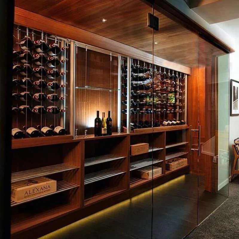 1200-Bottle Solid Wood Wine Cellar — interior layout with wine bottles