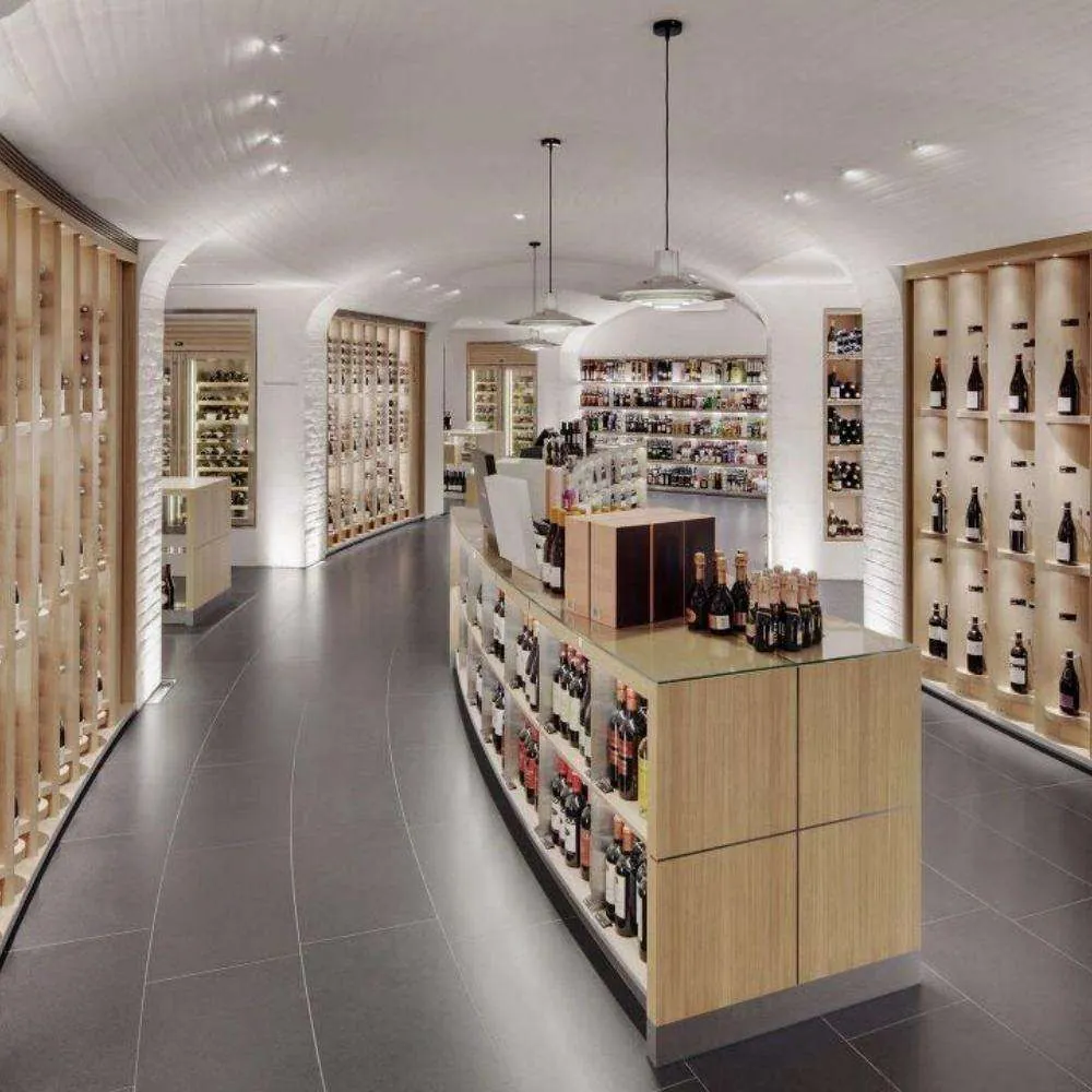 200-Bottle Stainless Steel Wine Cellar — room setting with bar counter
