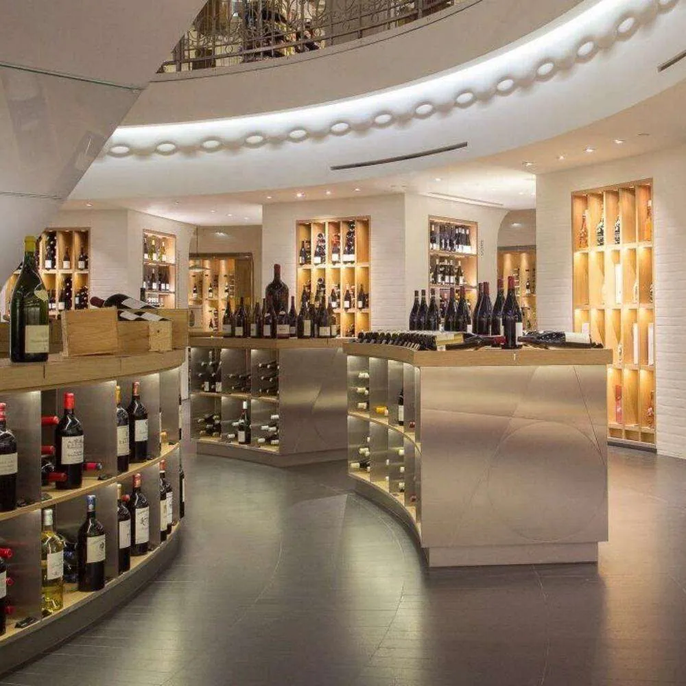 200-Bottle Stainless Steel Wine Cellar — in-situ view with wine wall