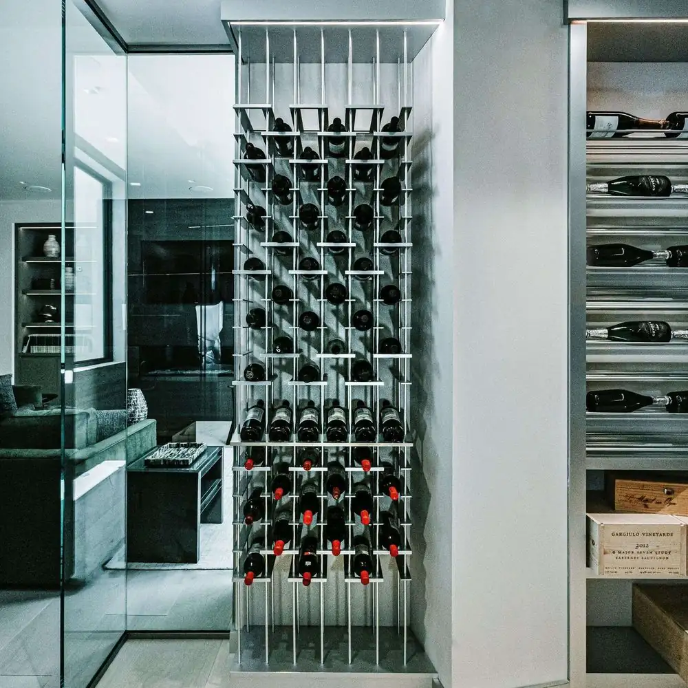 1200-Bottle Stainless Steel Wine Cellar — room setting in living room