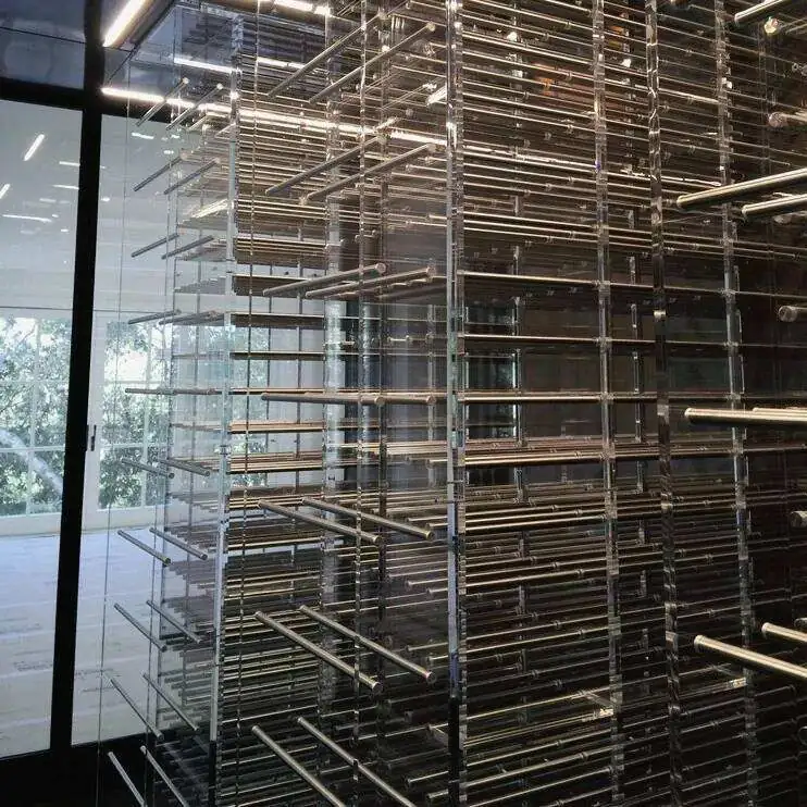F-88 Compact 120-Bottle Wine Cellar — construction detail of acrylic rack