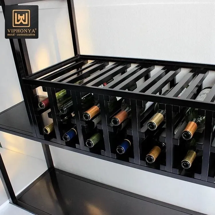 Cabinet-Insert Wine Rack with Glass Hanging — alternate angle, brand mark