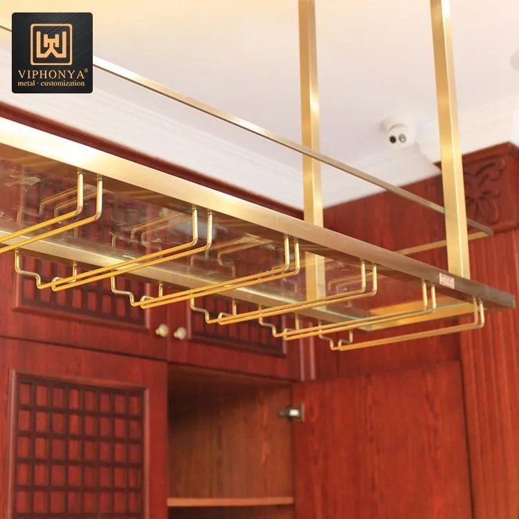 Gold Stainless Steel Bottle Display Wine Rack — supplementary view, gold finish