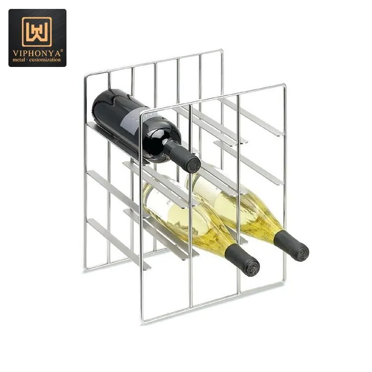 Gold Stainless Steel Bottle Display Wine Rack — supplementary view, wine bottles