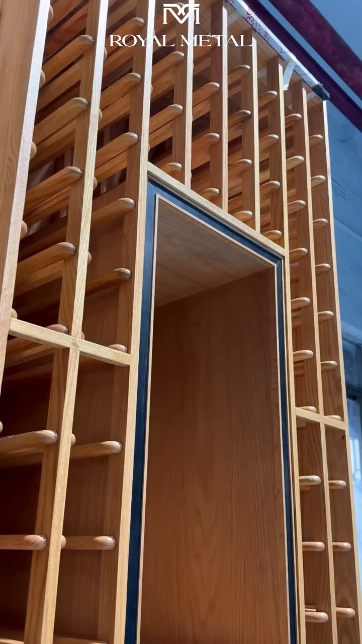 Custom high-end wine cellar in stainless steel — video still