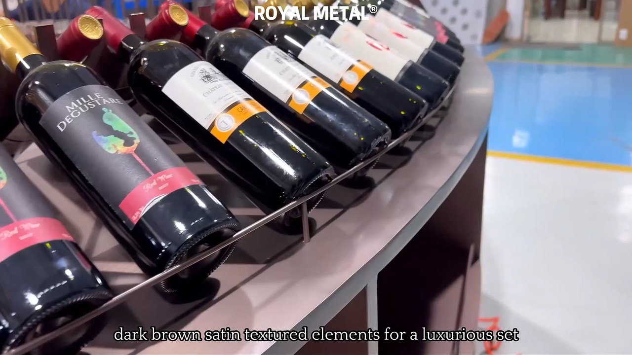 Wall-mounted floating wine rack installed in a wine cellar — video still